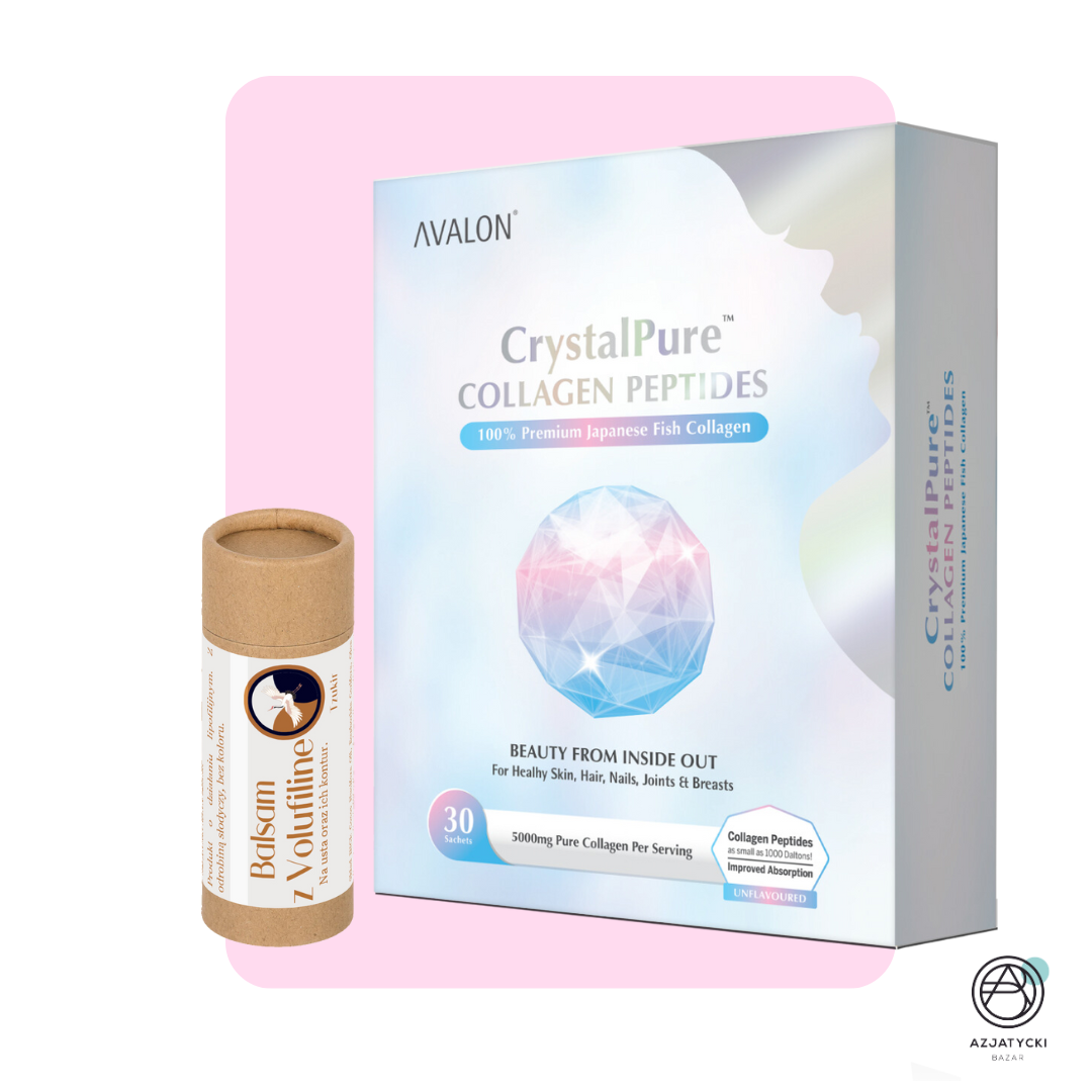Zestaw GlowUp Day: Kolagen Avalon + Balsam Do Ust z 5% Volufiline, Tzukir (112 PLN oszczędności!)