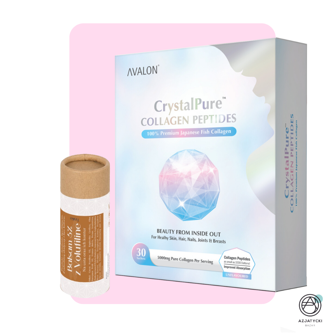 Zestaw GlowUp Day: Kolagen Avalon + Balsam Do Ust z 5% Volufiline, Tzukir (112 PLN oszczędności!)